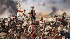 Bernardo de Gálvez en la conquista de Pensacola, pintura de Ferrer Dalmau sobre la contribución española a la independencia de Estados Unidos